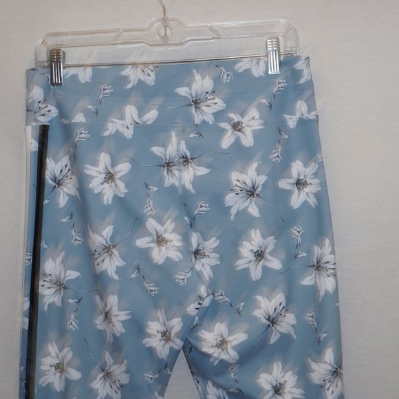 New AVEC LES FILLES Blue Floral Leggings L - Picture 6 of 10